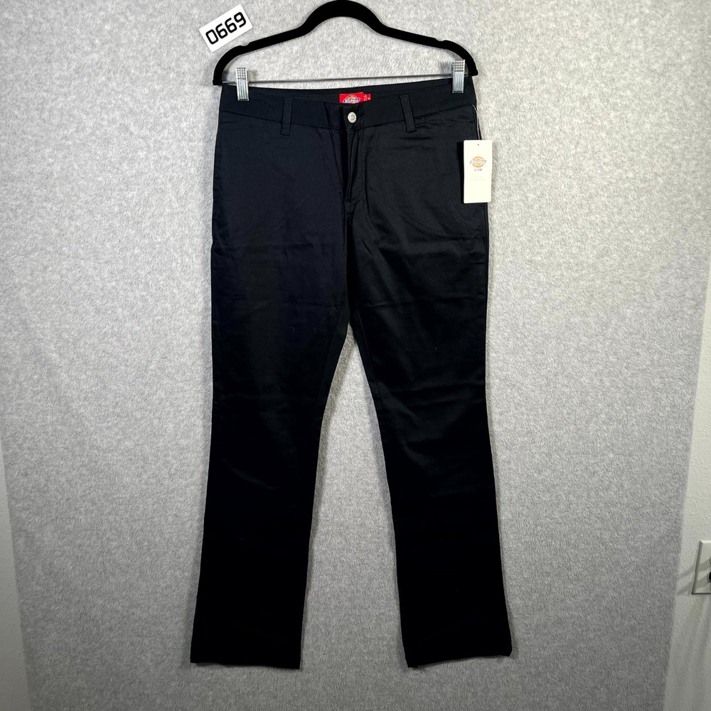 Dickies Girl Pants Womens 9 Navy Pockets Cotton Stretch Everyday Straight Leg